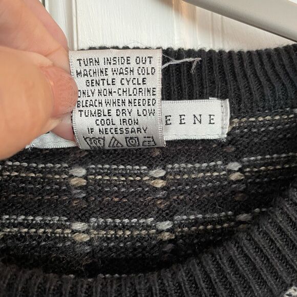 VTG Geoffrey Beene Mens Sweater MED Brown Geometric Grandpa Professor Cosby EUC - Picture 6 of 8